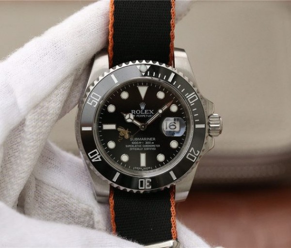 Rolex Submariner 116610 LN Black Ceramic Bee Noob Nylon Strap A2836