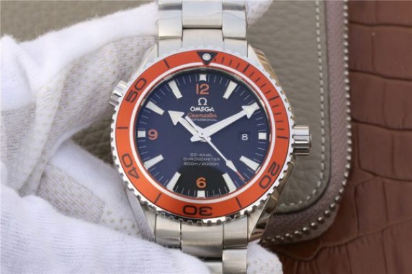 Omega Planet Ocean Professional Orange Bezel 45mm OMF SS Bracelet A8500