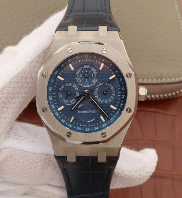 Audemars Piguet JF Royal Oak 41mm 26574 SS Blue Dial Leather Strap A5134