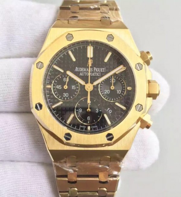 Audemars Piguet Royal Oak Chronograph 26320 YG Black Dial YG Bracelet A7750