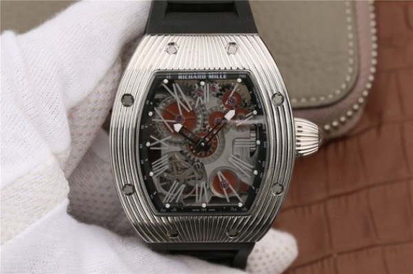 Richard Mille RM018 Hommage a Boucheron SS Brown Skeleton Dial Black Rubber Strap 6T51