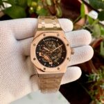 Audemars Piguet Royal Oak Skeleton Open Worked Rose Gold Black Dial - gallery