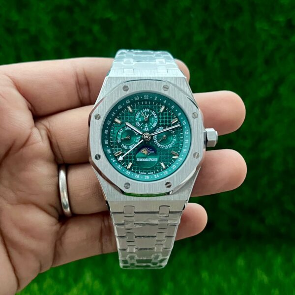 Audemars Piguet Perpetual Calendar Silver Blue  Watch - gallery