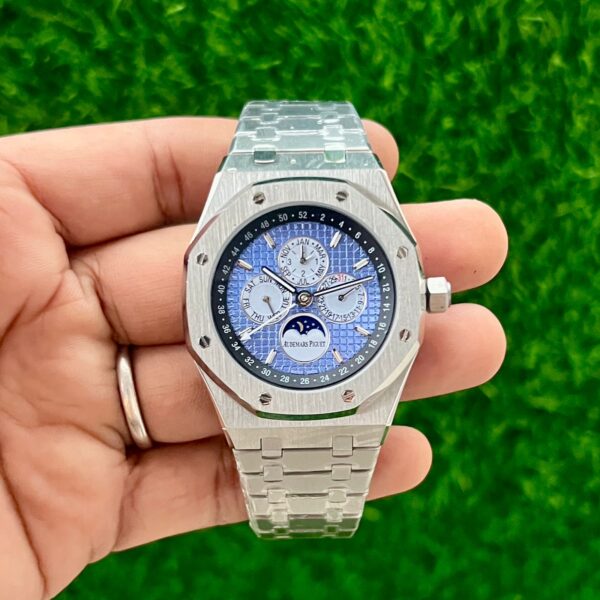 Audemars Piguet Perpetual Calendar Silver Green Dial  Watch - gallery