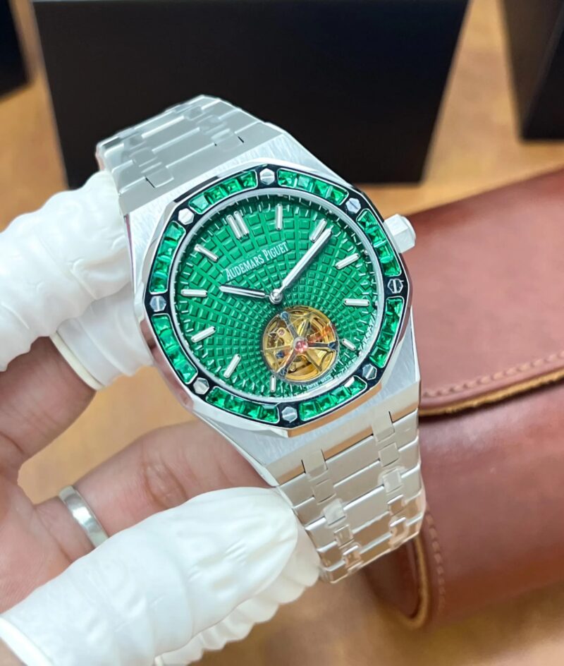 Audemars Piguet Royal Oak Flying Tourbillon Green Diamond Bezel - gallery