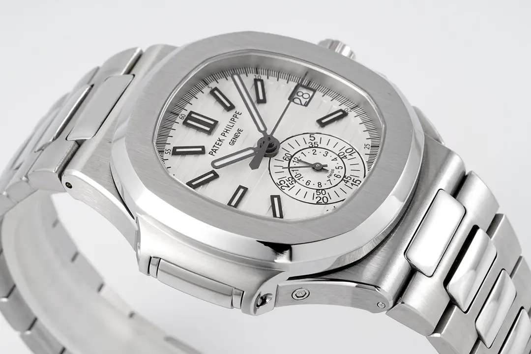 Patek Philippe Silver Nautilus Chronograph Watch - gallery