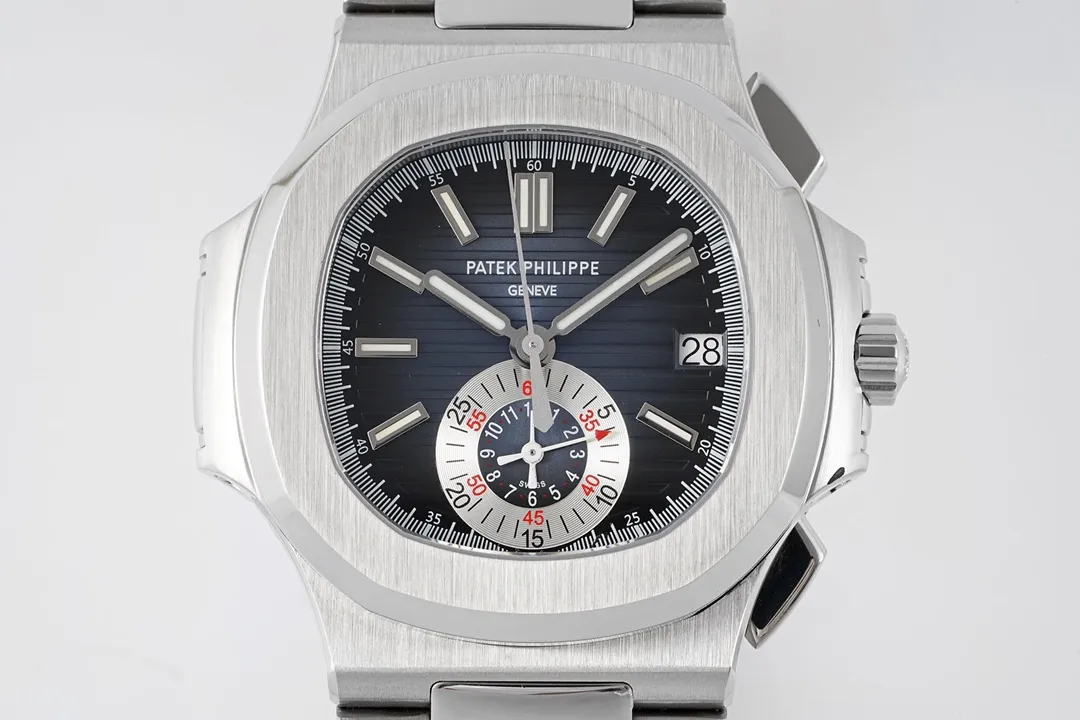 Patek Philippe 5980 Silver Chronograph Watch - gallery