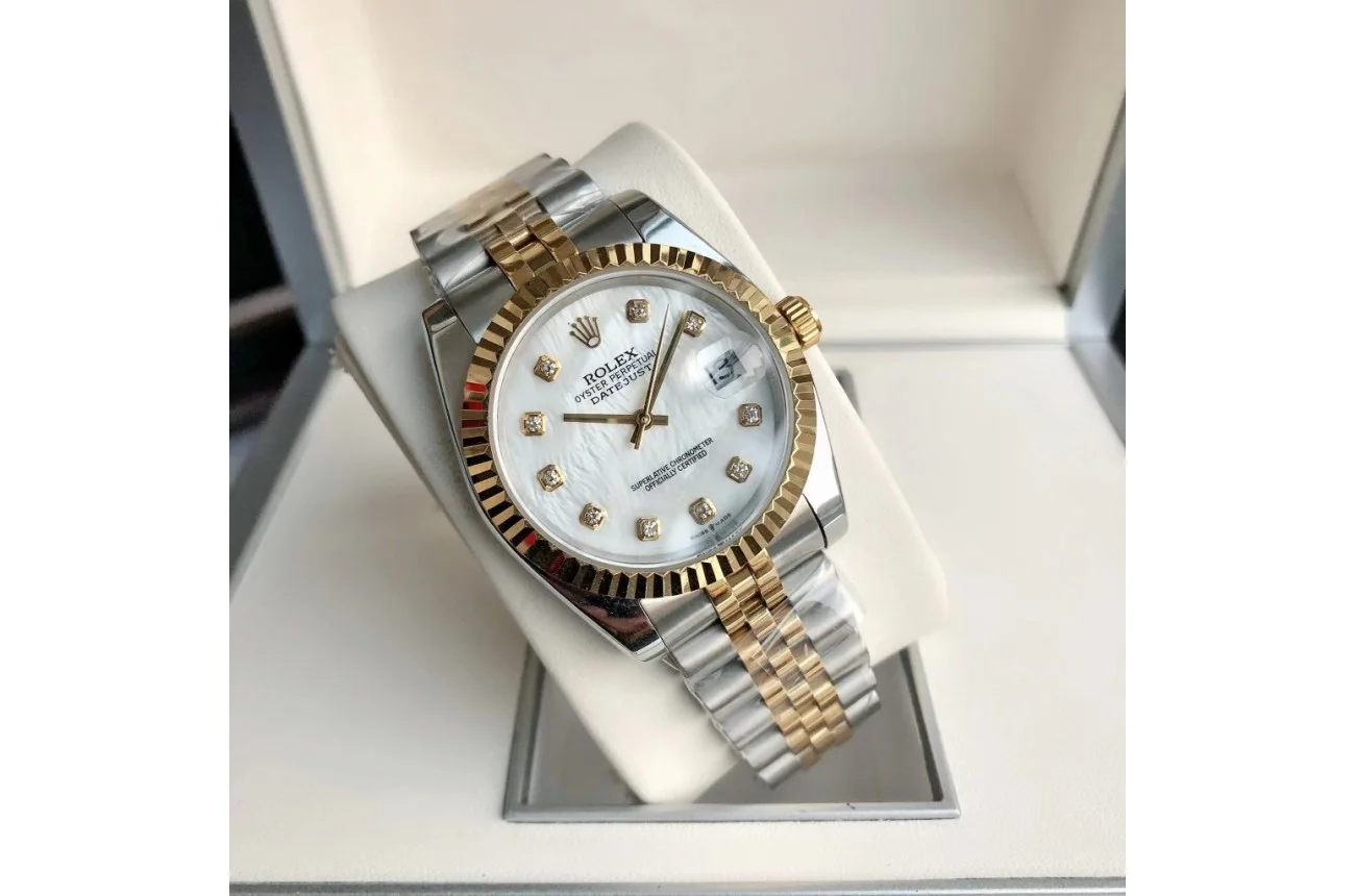 Couple Watches Rolex Datejust 36/28mm RG/SS Jub White/Dial - gallery