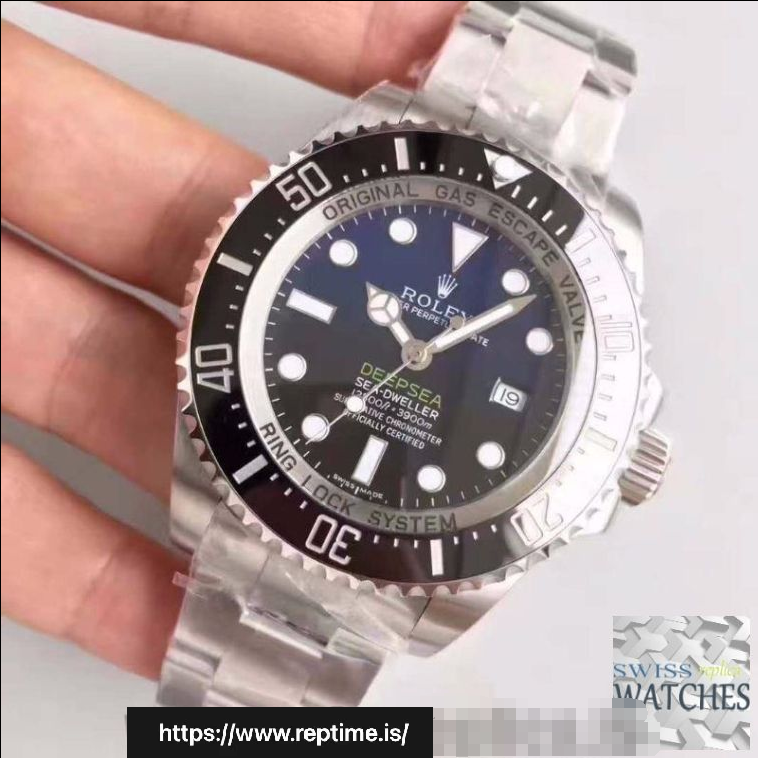 ROLEX DEEPSEA BLACK DIAL STAINLESS STEEL 44MM SWISS REPLICA 116660.4 - gallery