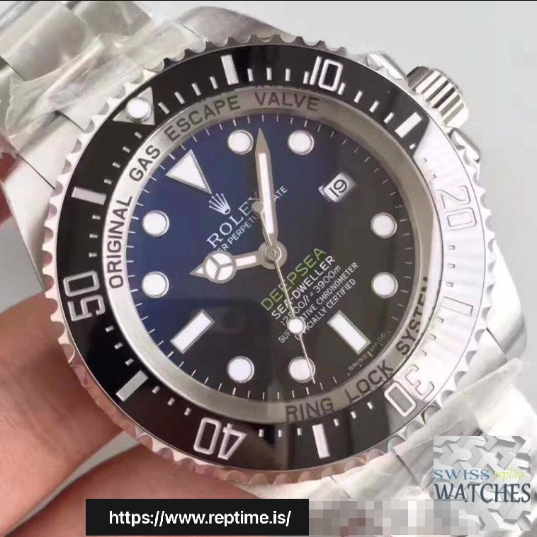 ROLEX DEEPSEA BLACK DIAL STAINLESS STEEL 44MM SWISS REPLICA 116660.4 - gallery