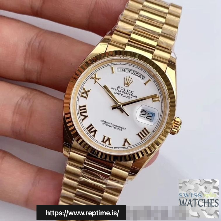 ROLEX DAY DATE WHITE DIAL SAPPHIRE CRYSTAL 36MM SWISS REPLICA m128238.2 - gallery