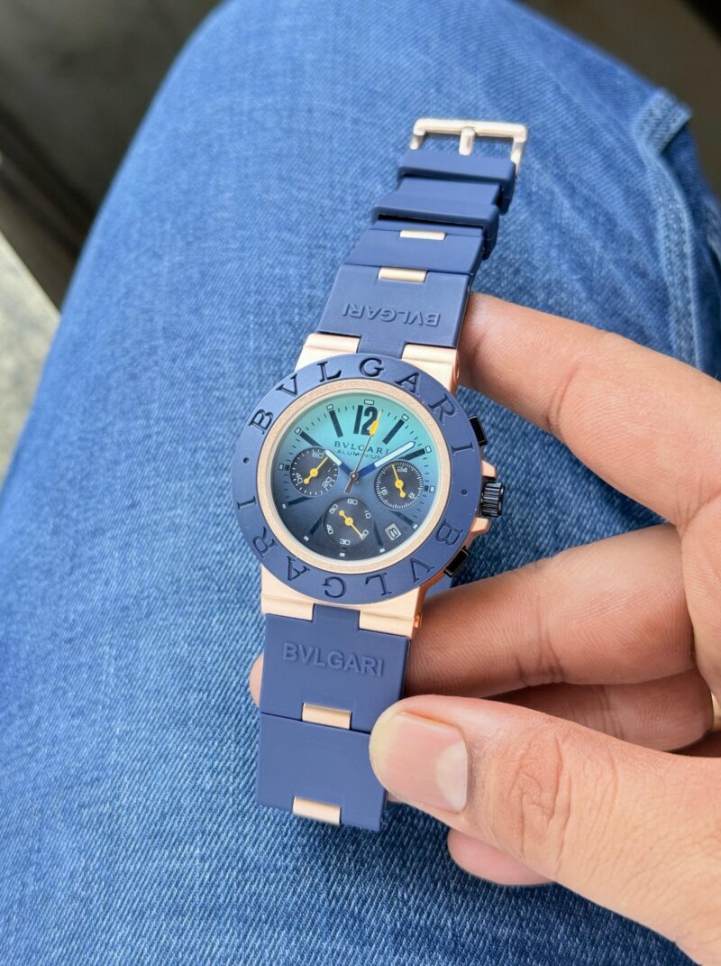 Bvlgari Aluminium Chronograph in Blue - gallery