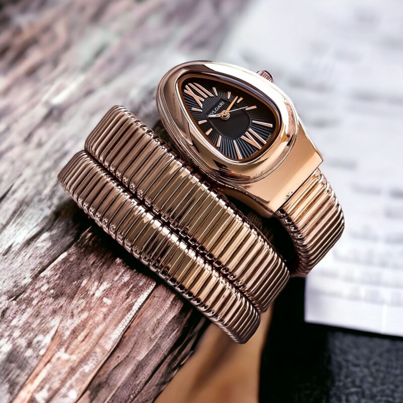 Bvlgari Serpenti Snake Rose Gold Black Dial - gallery