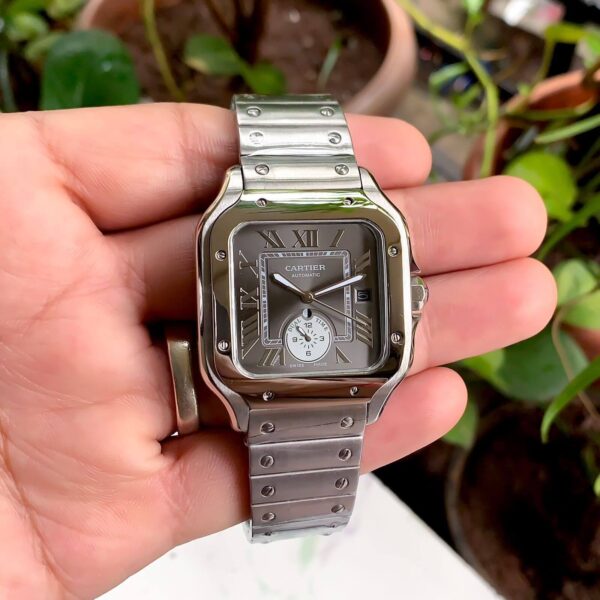 Cartier De Santos White Dial Leather Strap - gallery