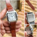 Cartier De Santos White Dial Leather Strap - gallery