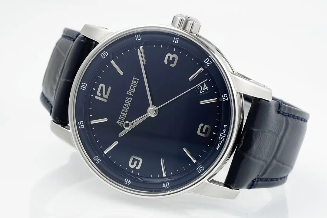 watch Audemars Piguet CODE 11.59 Blue Dial Three-Hand Automatic Watch with Leather Strap - gallery