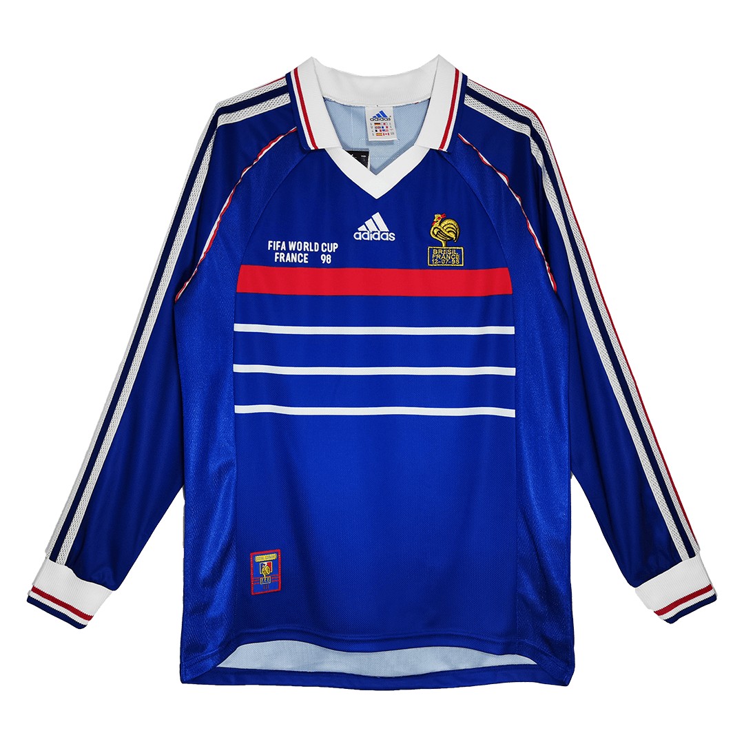 1998 France World Cup Home Retro Jersey Long Sleeve