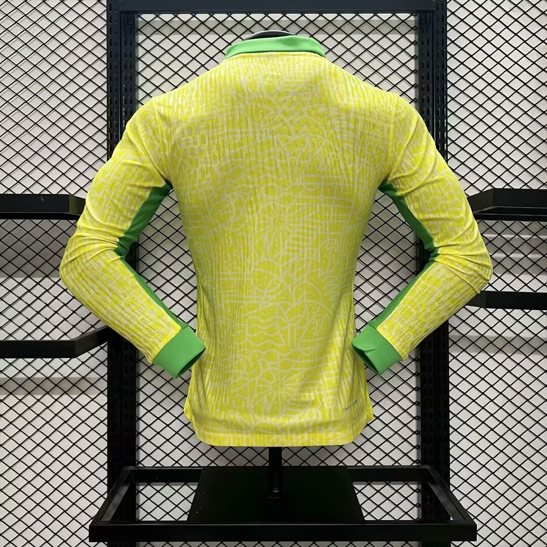 2024 Brazil Home Copa America Football Jersey Player Version Long Sleeve - view 3