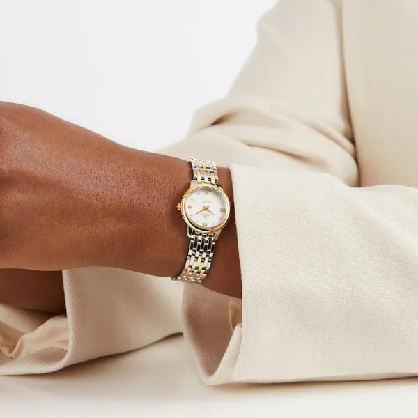 Omega De Ville Women Quartz Mother of Pearl 18ct Yellow Gold Watch O42420246055001 - gallery