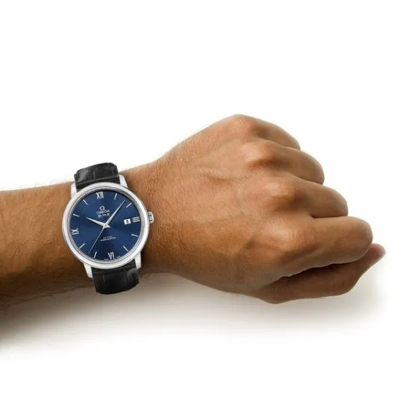 Omega De Ville Men Automatic Blue Leather Watch O42413402003001 - gallery