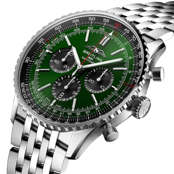 Breitling Navitimer Men Automatic Green Stainless Steel Watch AB0137241L1A1 - gallery