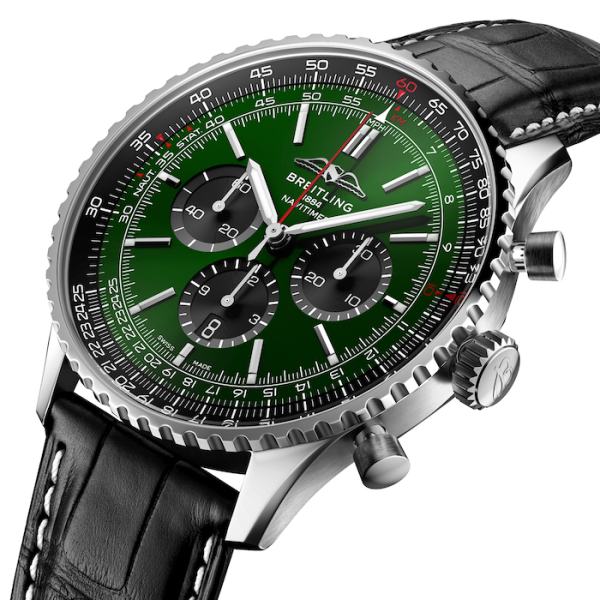 Breitling Navitimer Men Automatic Green Alligator Watch AB0137241L1P1 - gallery