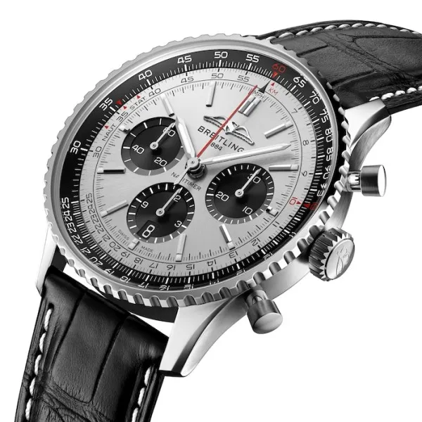 Breitling Navitimer Men Automatic Silver Alligator Watch AB0138241G1P1 - gallery