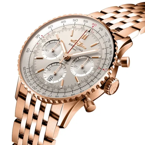 Breitling Navitimer Men Automatic Silver 18ct Rose Gold Watch RB0139211G1R1 - gallery