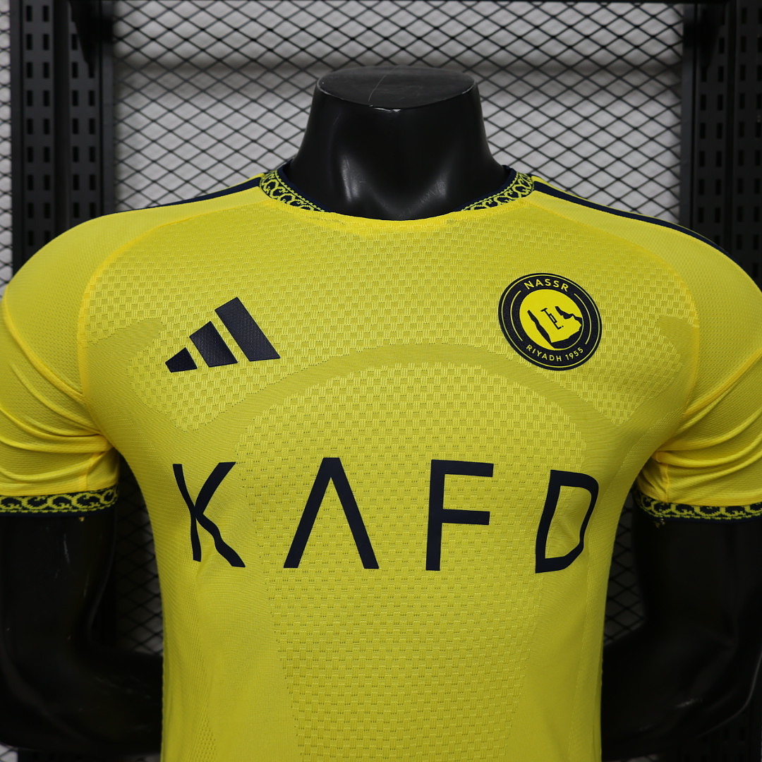 26-27 Al-Nassr Victory Home Soccer Jersey Player Version with Sponsor - view 4