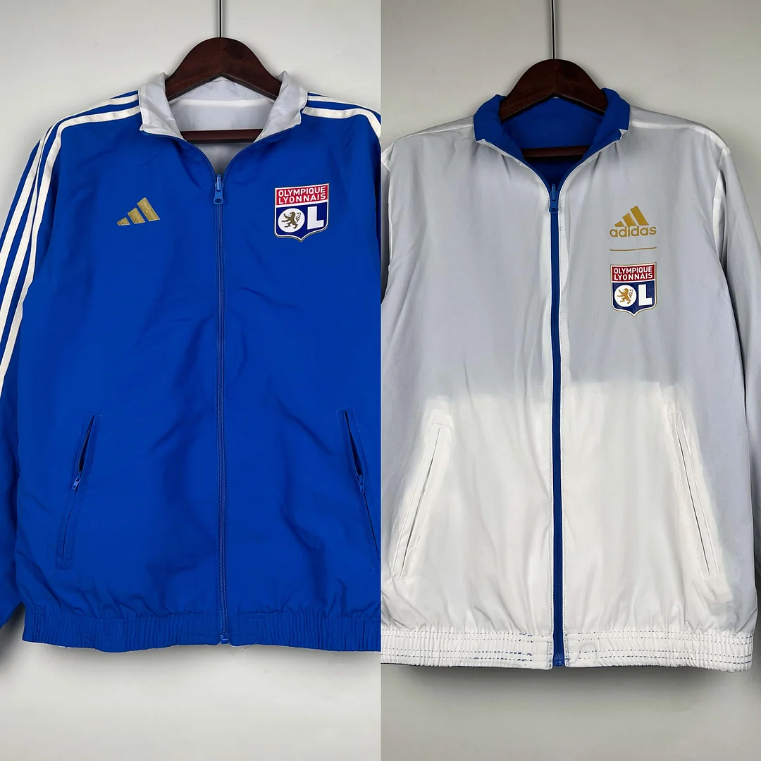 2023/2024 Lyon Reversible Windbreaker（Blue-white）Soccer Jersey 1:1 Thai Quality - view 8
