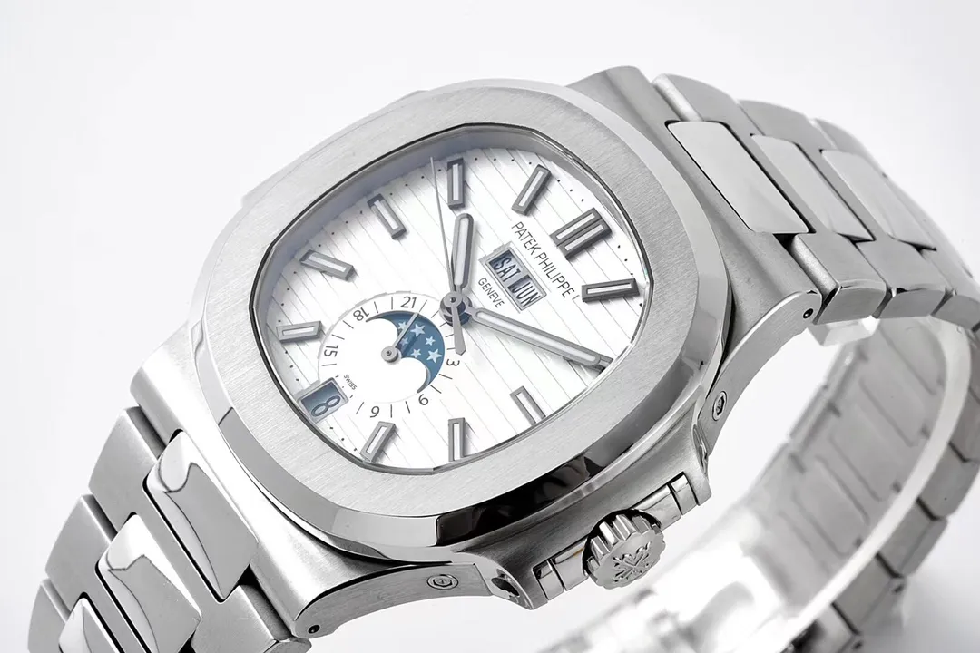 Patek Philippe Nautilus Silver Annual Calendar - gallery