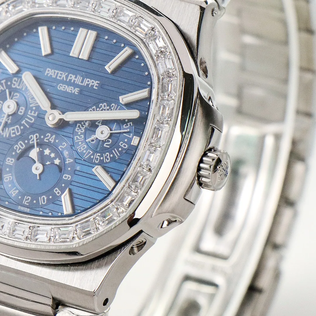 Patek Philippe Blue Nautilus Perpetual Watch - gallery