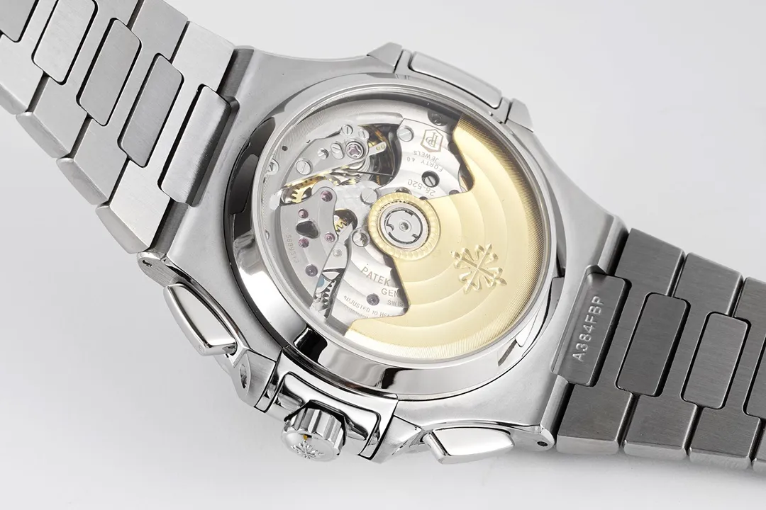Patek Philippe Silver Nautilus Chronograph Watch - gallery