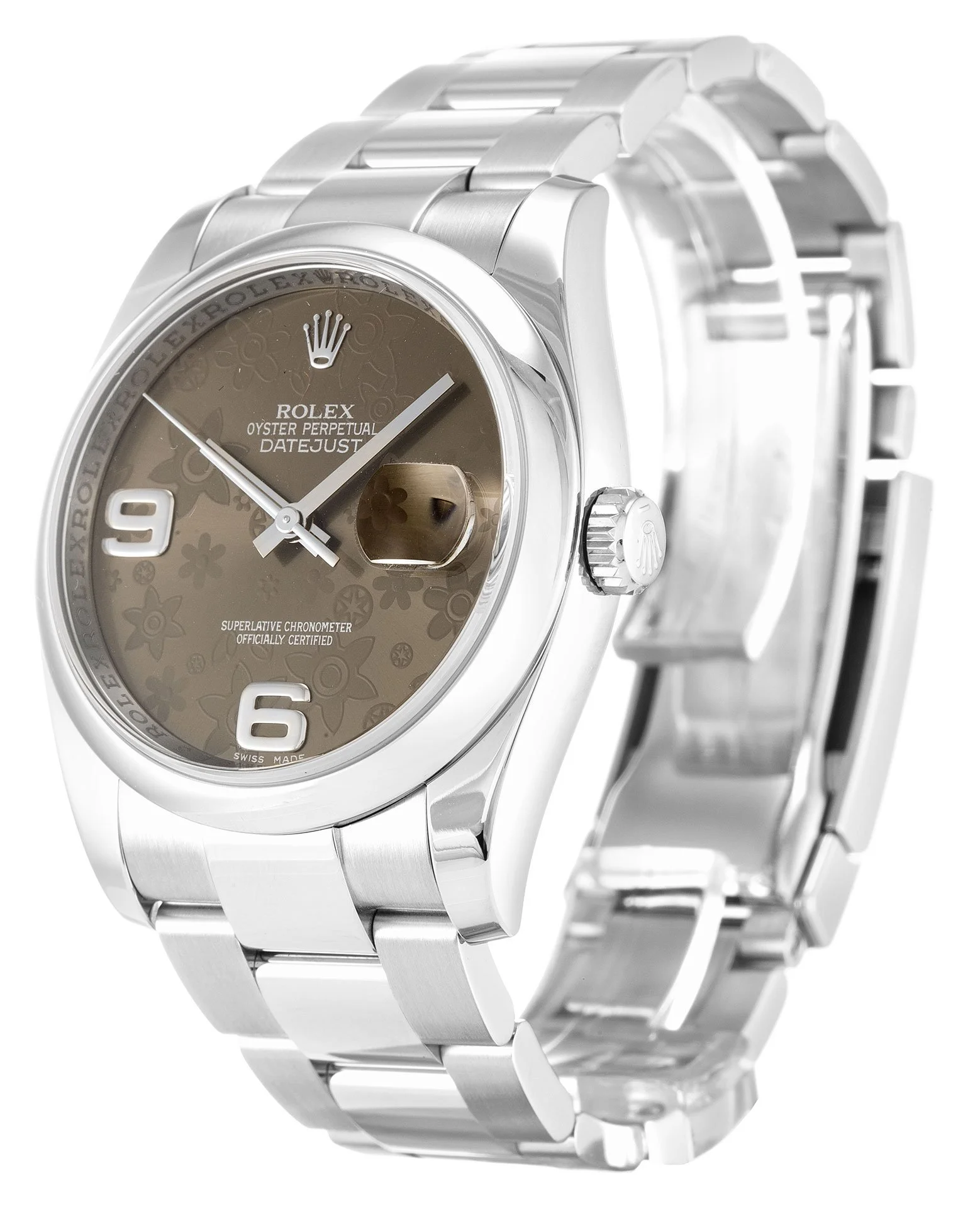 Rolex Datejust 36mm Brown Floral Dial 116200 - gallery