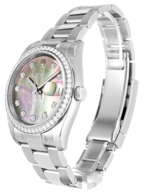 Rolex Datejust 36mm Mother of Pearl   Black Dial 116244 - gallery