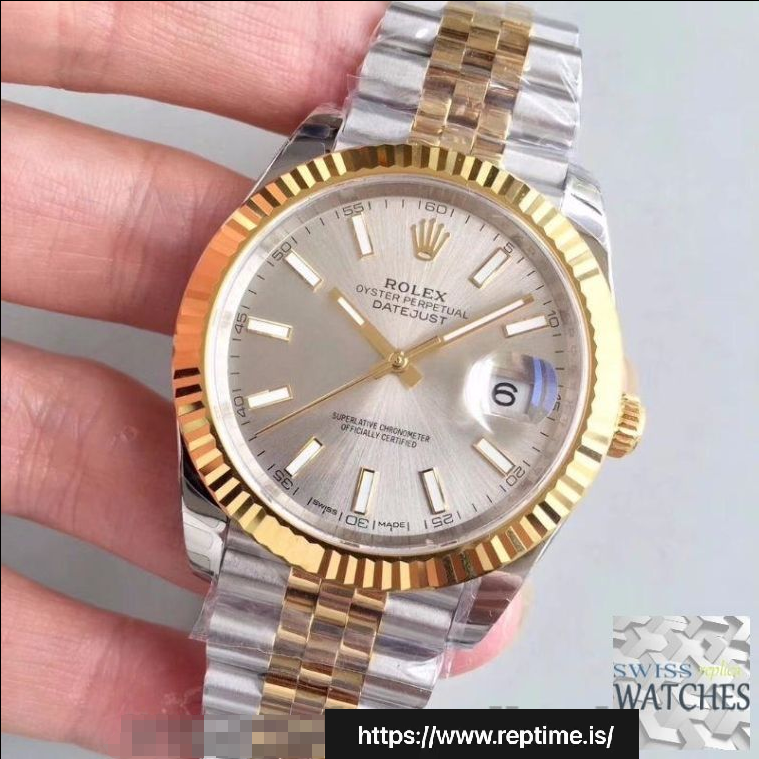 ROLEX DATEJUST SILVER DIAL SAPPHIRE CRYSTAL 41MM SWISS REPLICA m126333.0004 - gallery
