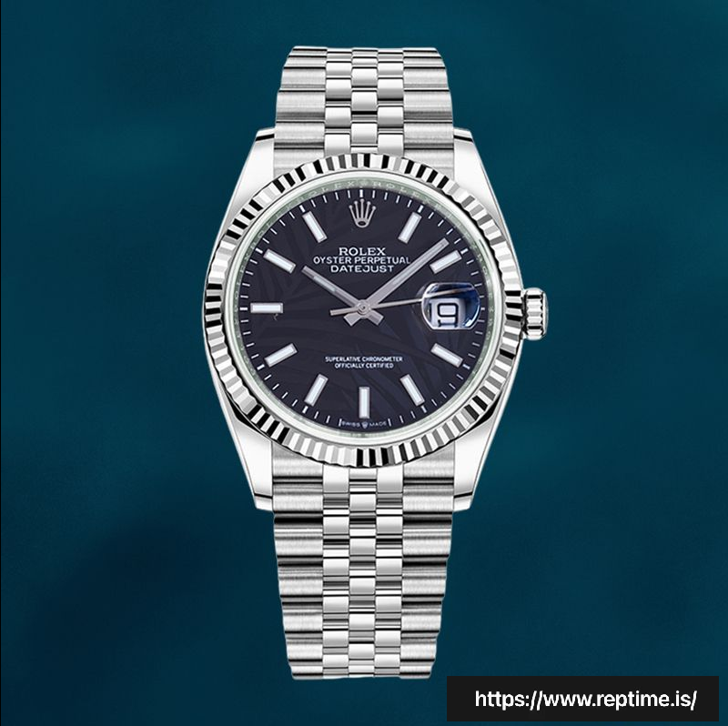 Rolex Datejust 126234 Men’s 41mm Black Palm Motif Dial Swiss Replica Watch - gallery