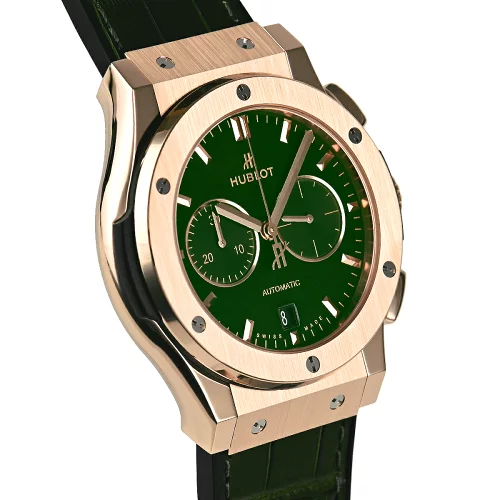 Hublot Classic Fusion Men Automatic Green Alligator Watch 521.OX.8980.LR - gallery