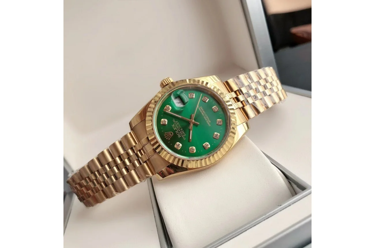 Couple Watches Rolex Datejust 36/28mm RG/RG Jub Green/Dial - gallery