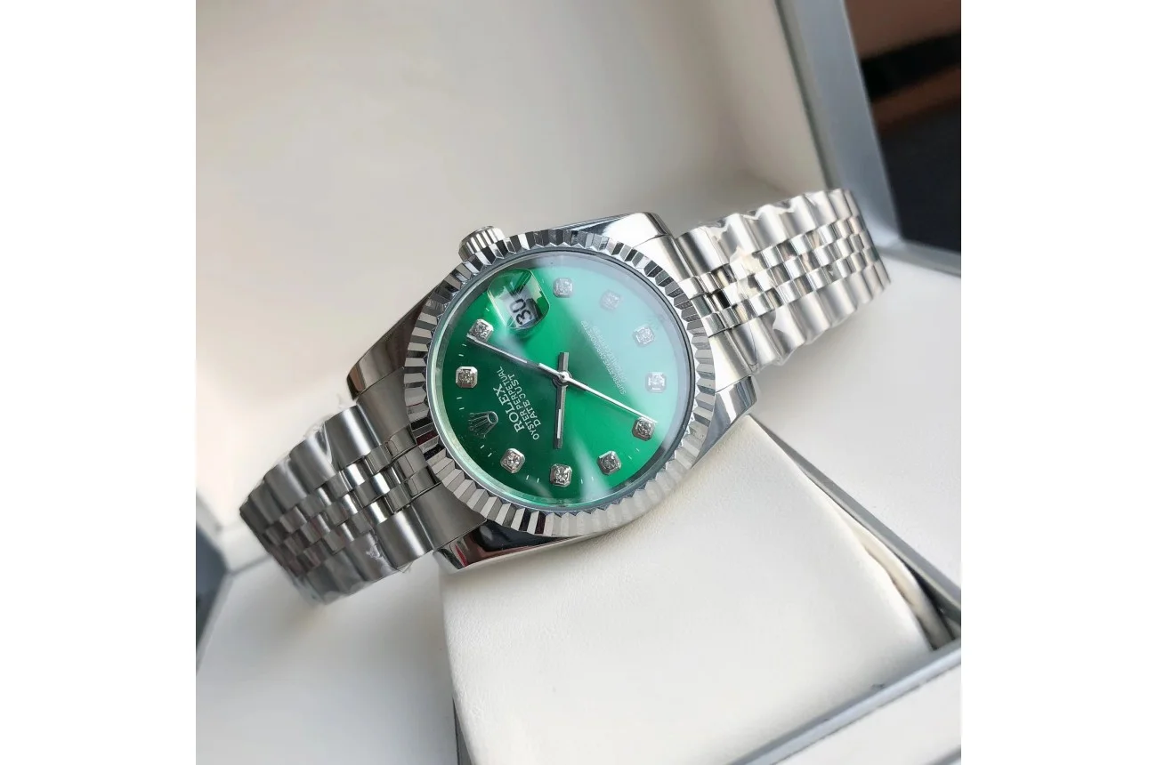 Couple Watches Rolex Datejust 36/28mm SS/SS Jub Green/Dia - gallery