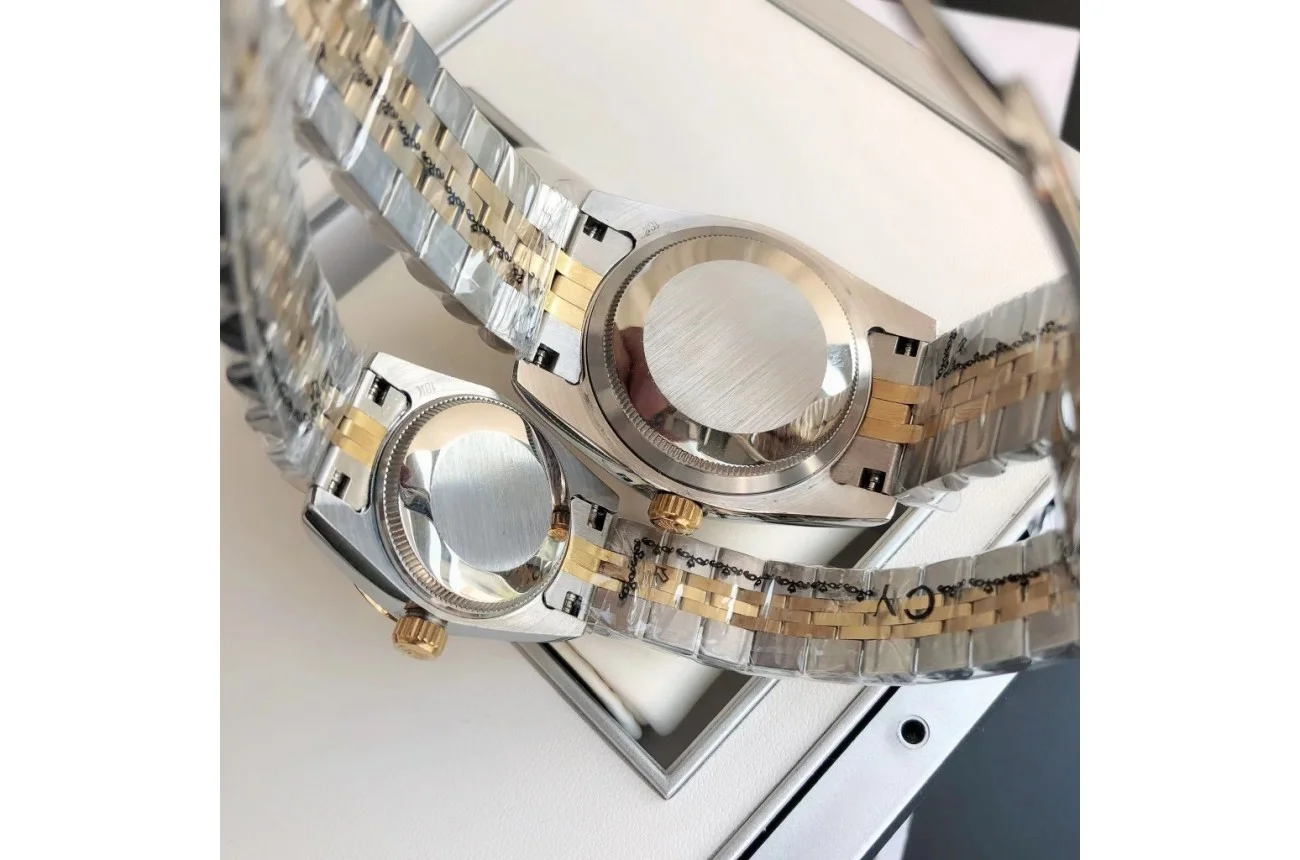 Couple Watches Rolex Datejust 36/28mm RG/SS Jub Sliver/Dia - gallery