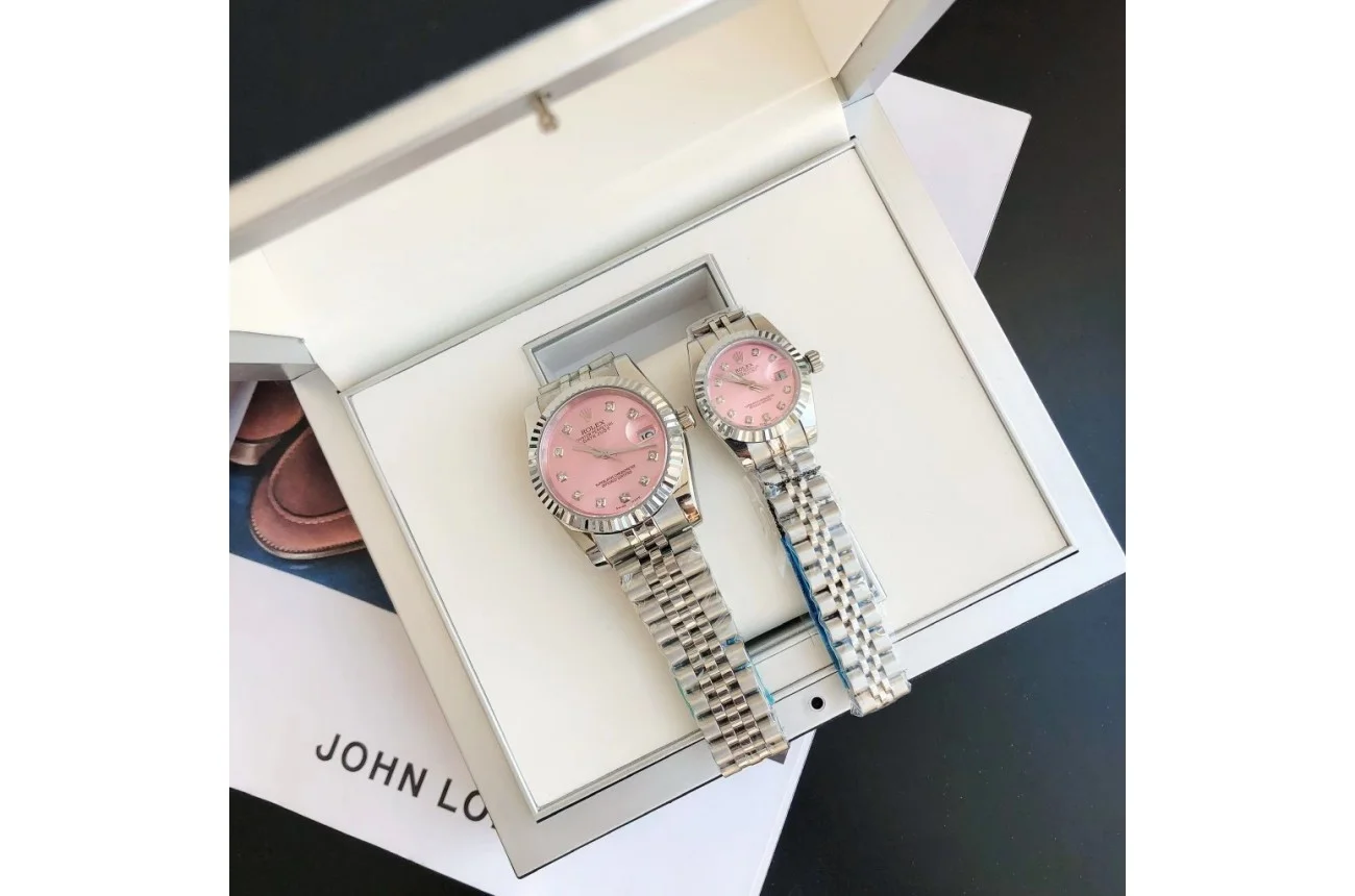 Couple Watches Rolex Datejust 36/28mm SS/SS Jub Pink/Dial - gallery