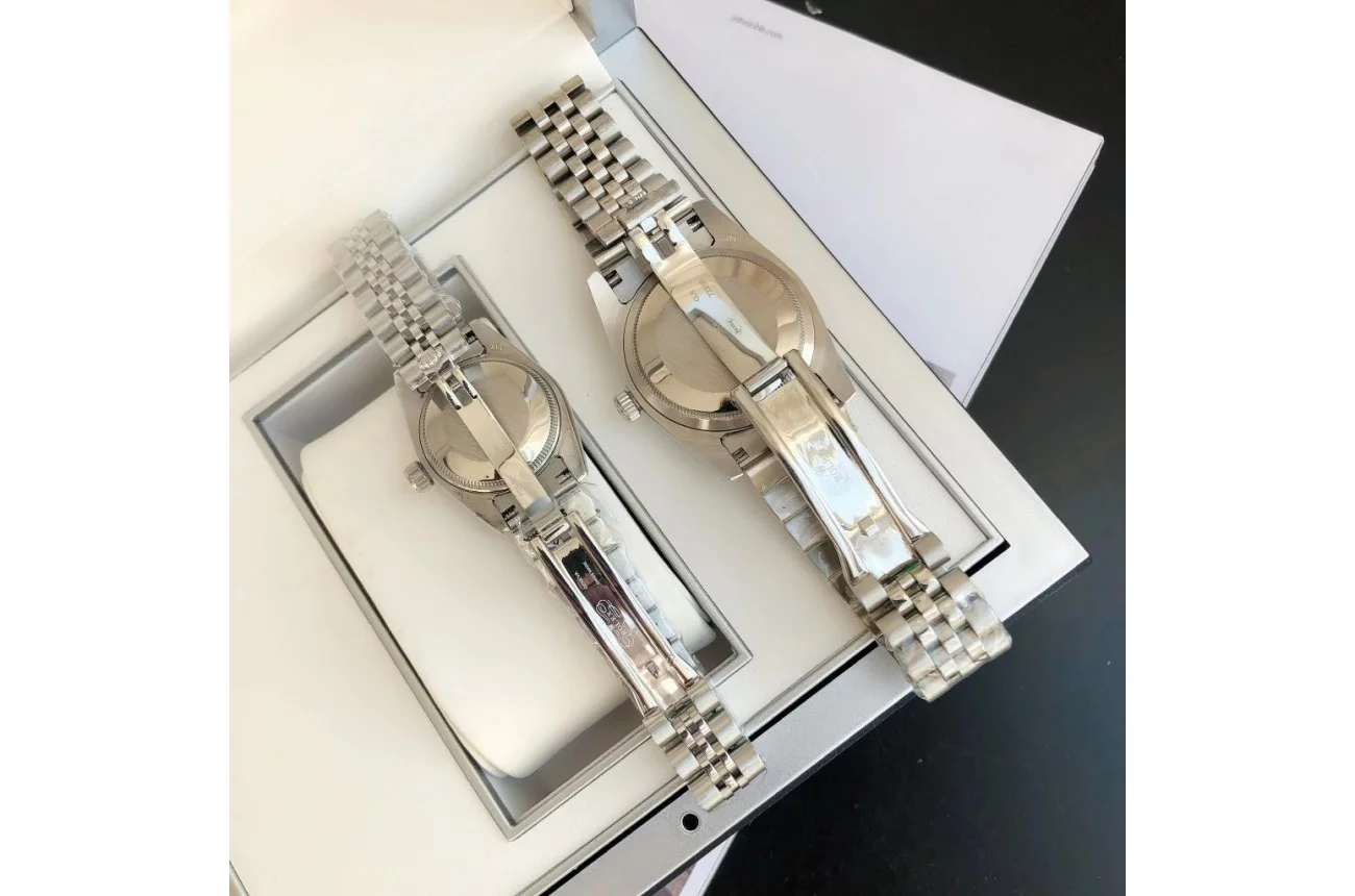 Couple Watches Rolex Datejust 36/28mm SS/SS Jub Sliver/Dia - gallery