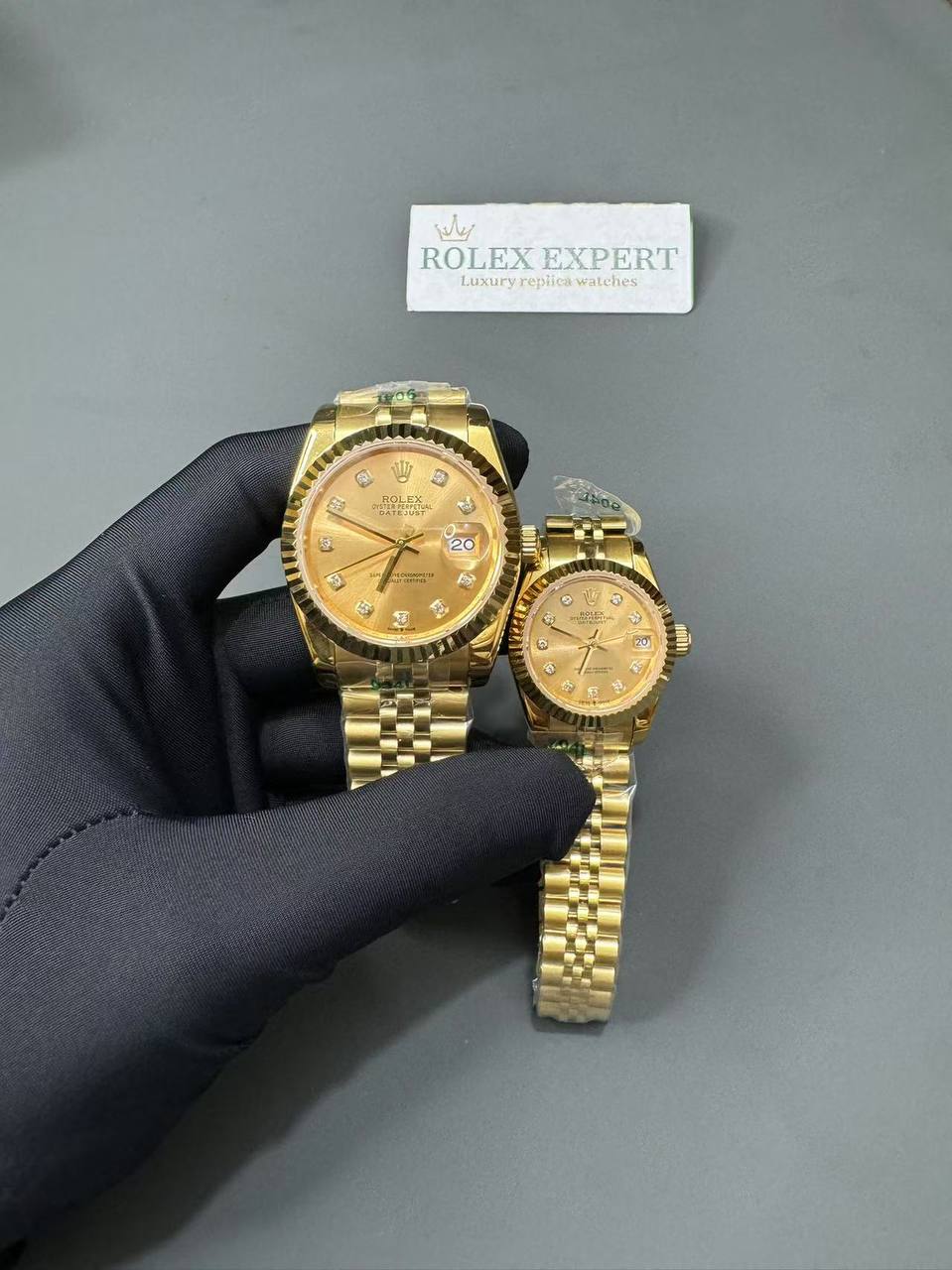 Couple Watches Rolex Datejust 36/28mm RG/RG Jub Gold/Dial - gallery
