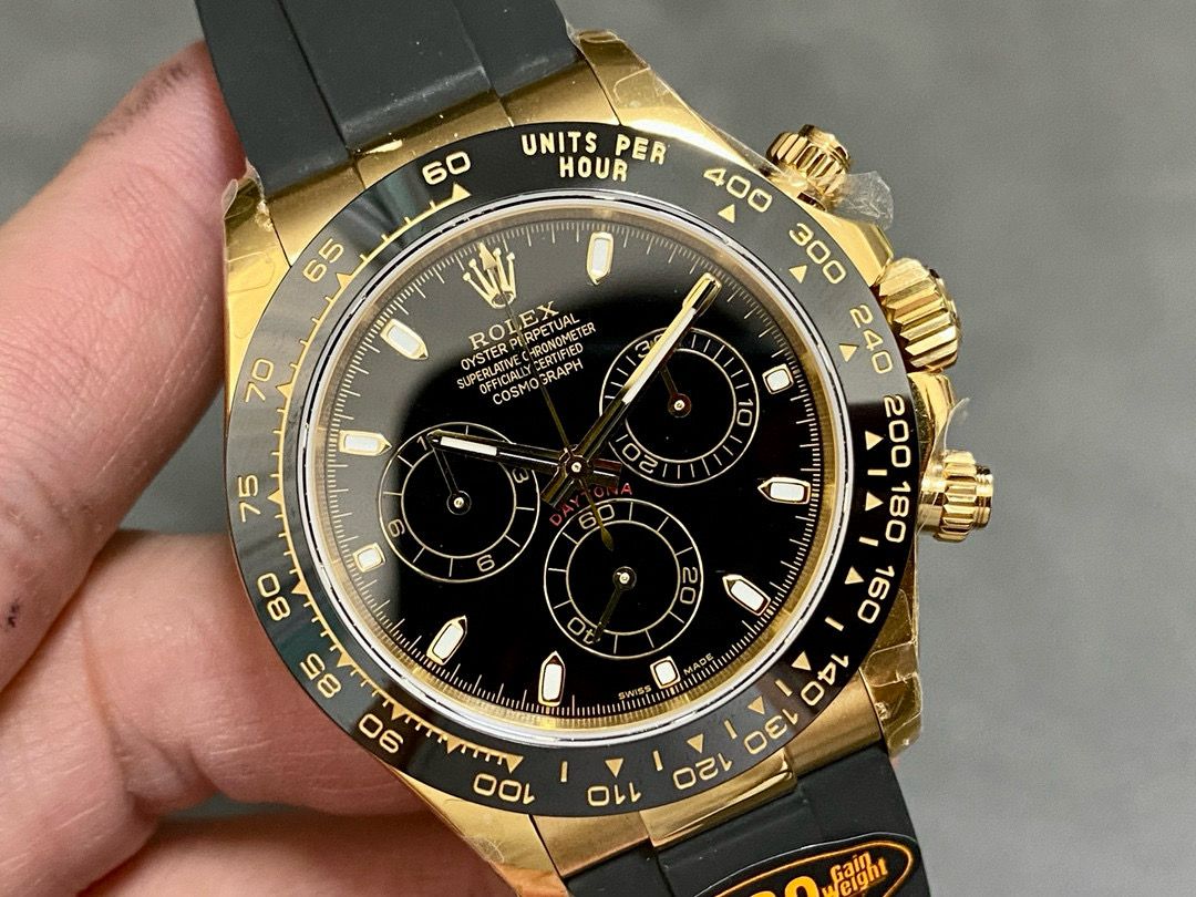 Rolex Daytona Super Clone M116518LN-0043 Black Dial 40mm Weighted - gallery