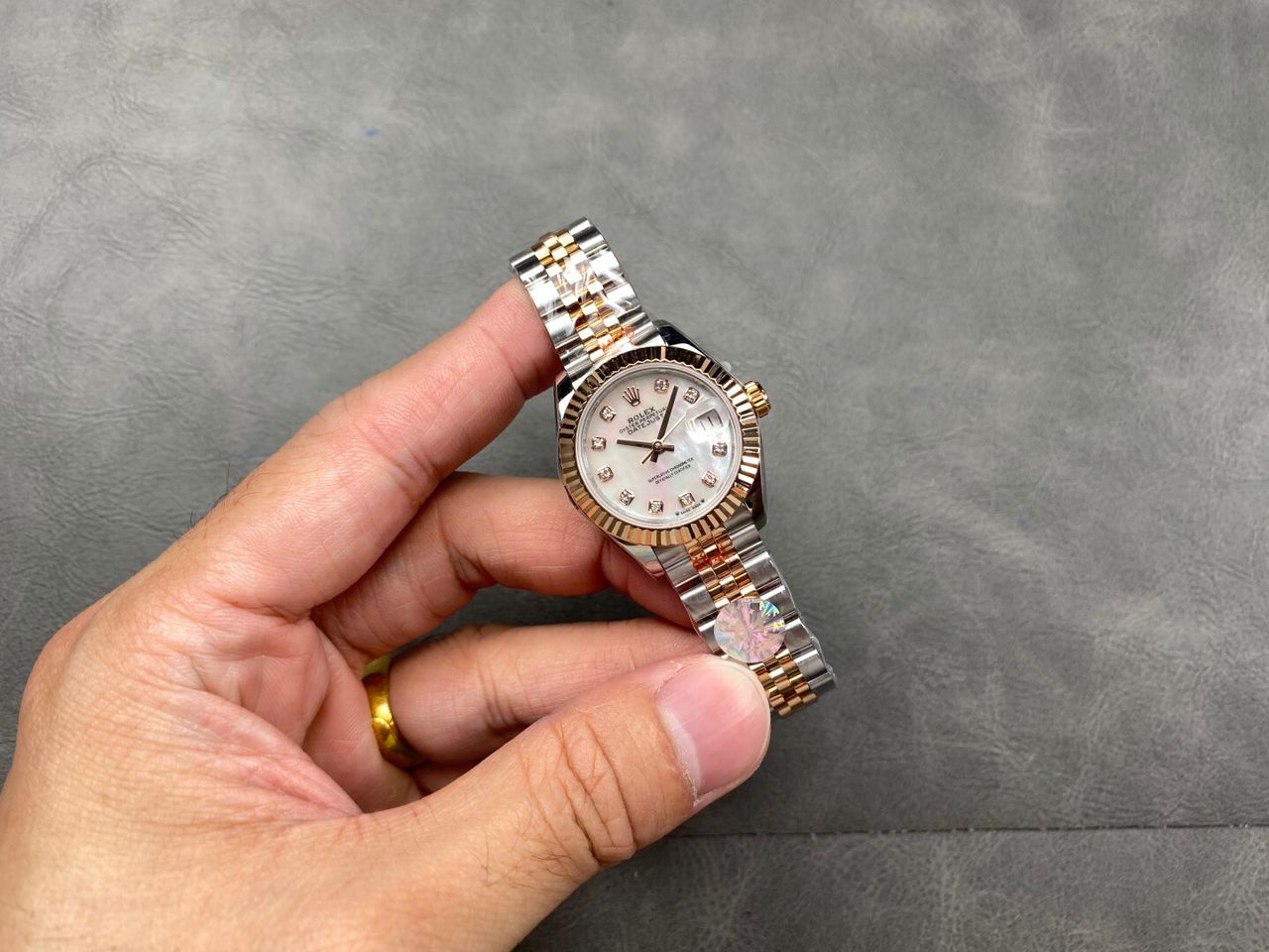 Rolex Lady-Datejust Super Clone 28mm Mother of Pearl Diamond Marker Women’s Watch - gallery