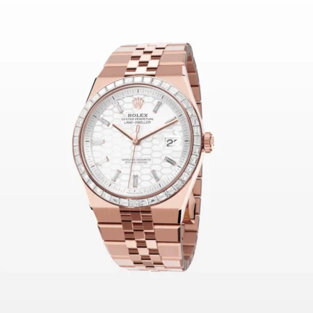 Rolex Super Clone Land Dweller 40mm Everose Gold and Diamonds - gallery
