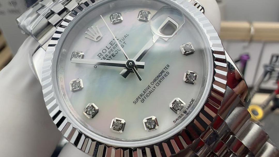 Rolex Lady-Datejust Super Clone 31mm Mother of Pearl White Dial 178274 - gallery