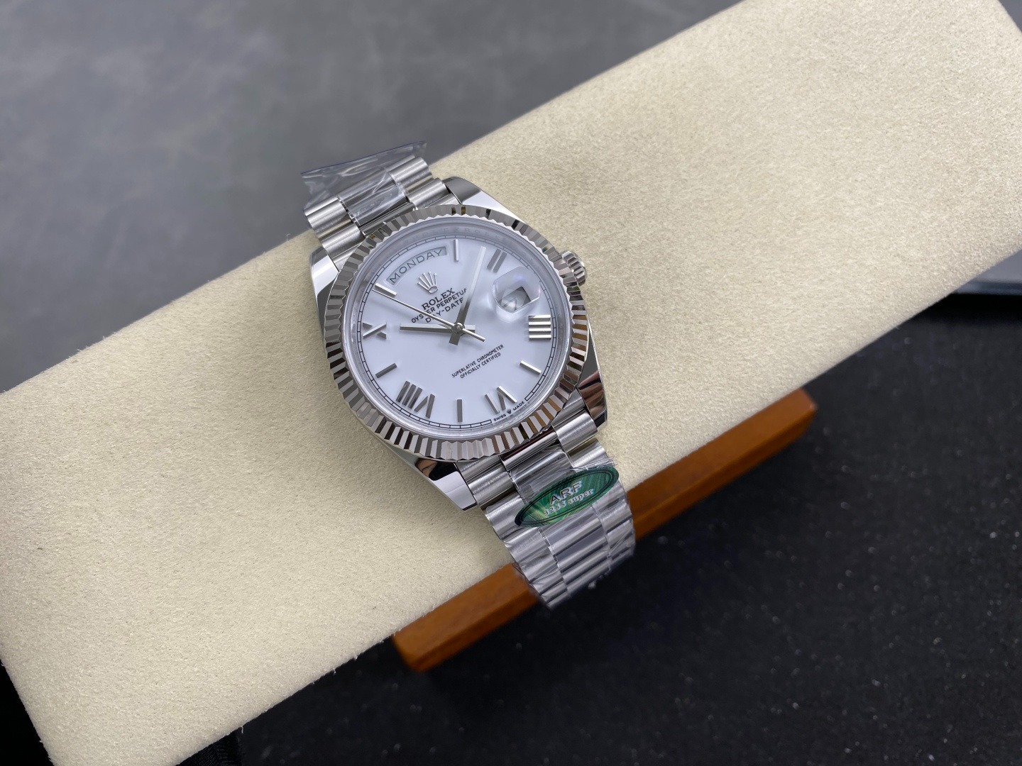 Day Date 40 SS RGF 1:1 Best Edition White Roman Dial on President Bracelet VR3255 - gallery