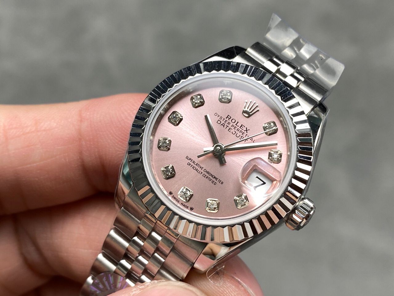 Rolex Lady-Datejust Super Clone 28mm Gold Dust – Pink Dial 179174 - gallery